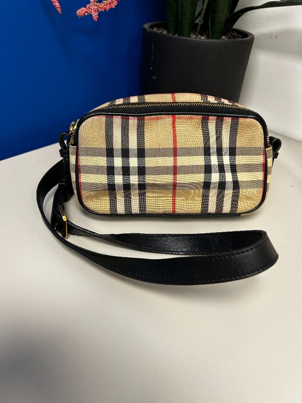 BURBERRY Vintage Check Micro Camera Bag